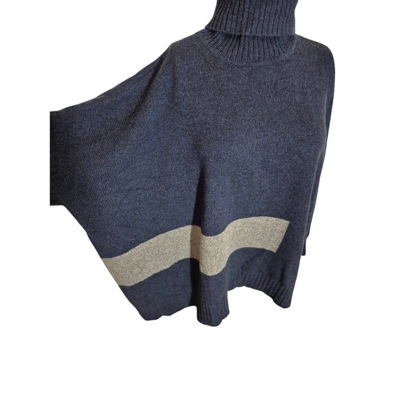 Barbara Wells 100% Cashmere Sweater Turtleneck Swing Sweater Navy Color sz M - Picture 2 of 7